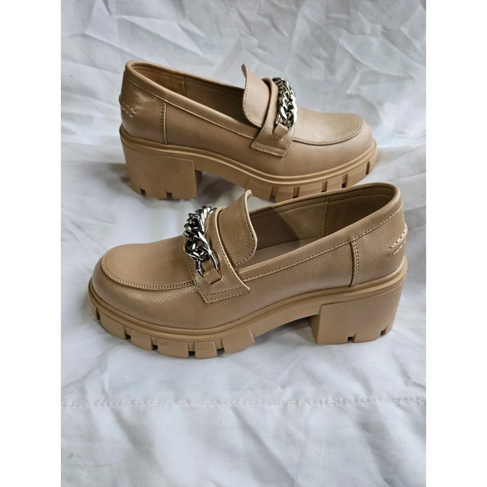 Athlefit Chunky Platform Loafers Stylish Slip‎ On 2-1/2